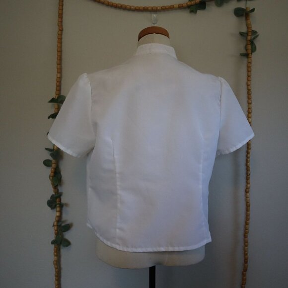 Elisabeth Williams Vintage Floral Embroidered Collar Button Down Blouse Size Med - Picture 6 of 7